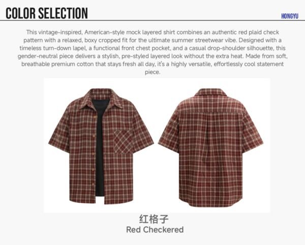 Custom Heavy Plaid Short-Sleeve Shirt 6161 - Style F9EB2B - product detail view 6