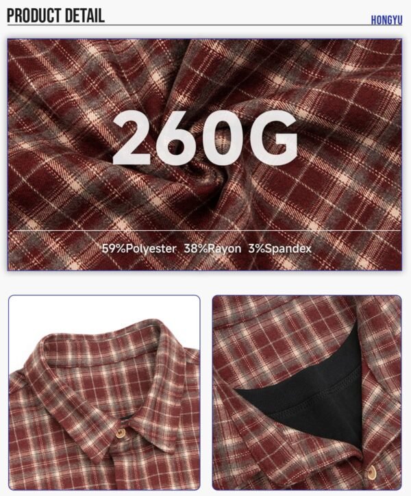 Custom Heavy Plaid Short-Sleeve Shirt 6161 - Style F9EB2B - product detail view 7