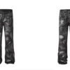Custom heavy-wash wide-leg denim jeans