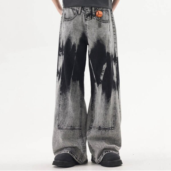 Custom Heavy-Wash Wide-Leg Denim Jeans - Style 7FBC2E - product detail view 2