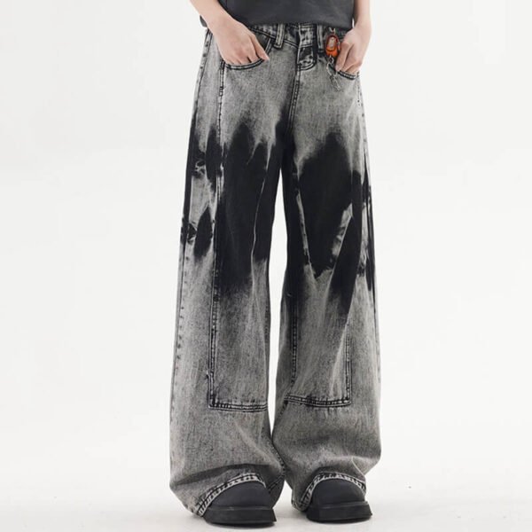 Custom Heavy-Wash Wide-Leg Denim Jeans - Style 7FBC2E - product detail view 4