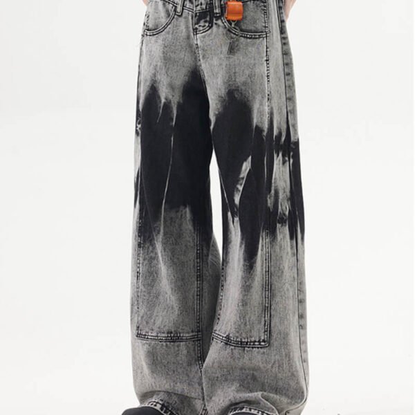 Custom Heavy-Wash Wide-Leg Denim Jeans - Style 7FBC2E - product detail view 8