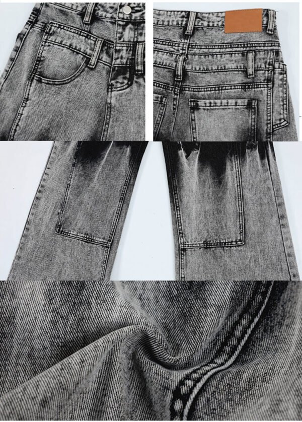 Custom Heavy-Wash Wide-Leg Denim Jeans - Style 7FBC2E - product detail view 11