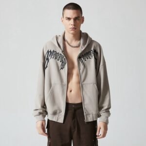 Custom Heavyweight Acid-Wash Zip Hoodie - Style 3BD504