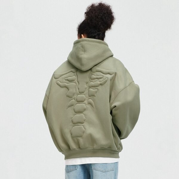 Custom Heavyweight Embossed Graphic Pullover Hoodie - Style 53CC9B - product detail view 4