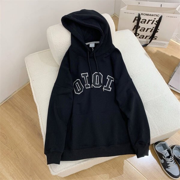 Custom Pullover Hoodie With Raised Letter Applique - VW-H001 - Style E7019D - product detail view 5 Custom Pullover Hoodie With Raised Letter Applique - VW-H001 - Style E7019D - product detail view 5