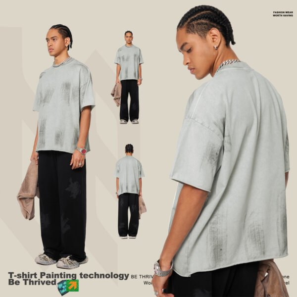 Custom 310 GSM Vintage-Wash Raw-Hem T-Shirt S1972 - Style 05F1F4 - product detail view 2 Custom 310 GSM Vintage-Wash Raw-Hem T-Shirt S1972 - Style 05F1F4 - product detail view 2