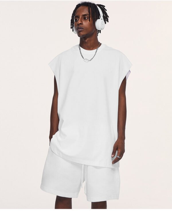 Custom Heavyweight Sleeveless Streetwear Tank Top 2310SS - Style 4ED4AE - product detail view 12