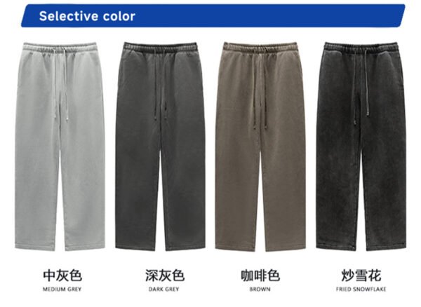 Custom Heavyweight Washed Wide-Leg Sweatpants K2437 - Style 3DC1C0 - product detail view 7