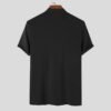 Black high-collar slim-fit short-sleeve t-shirt