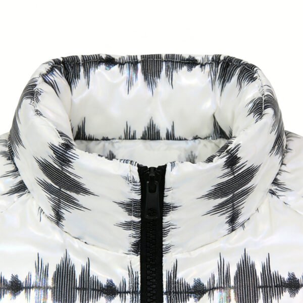 Custom Holographic Wave Print Puffer Jacket - Style 56606C - product detail view 9