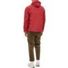 Custom Hooded Pullover Jacket With Mobility Underarm - Style EF6A02 Man wearing a red hooded pullover jacket and brown corduroy pants