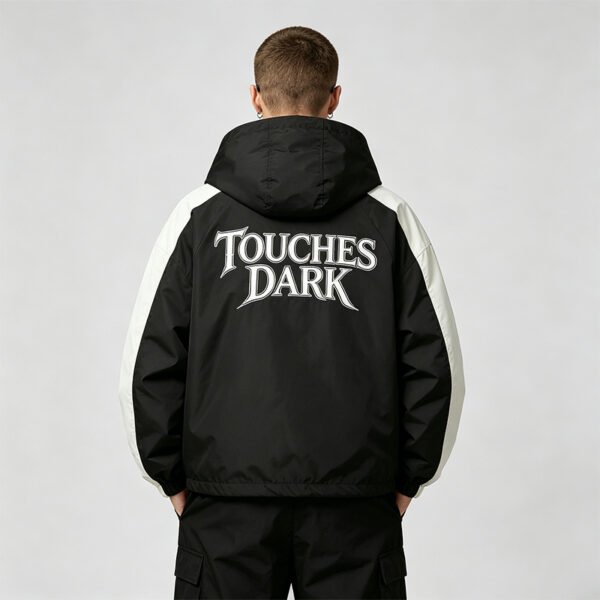 Custom Color-Block Hooded Graphic Pullover Jacket - Style B8BF74 - product detail view 3 Custom Color-Block Hooded Graphic Pullover Jacket - Style B8BF74 - product detail view 3