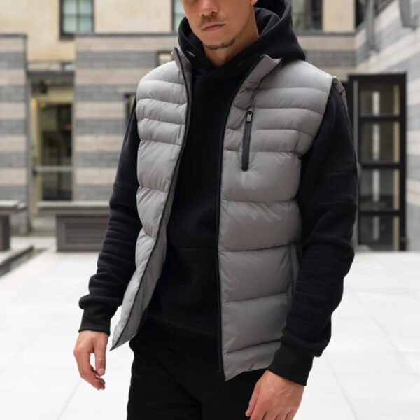 Custom Hooded Quilted Puffer Vest - VW-EE2B8C - Style EE2B8C - product detail view 5 Custom Hooded Quilted Puffer Vest - VW-EE2B8C - Style EE2B8C - product detail view 5