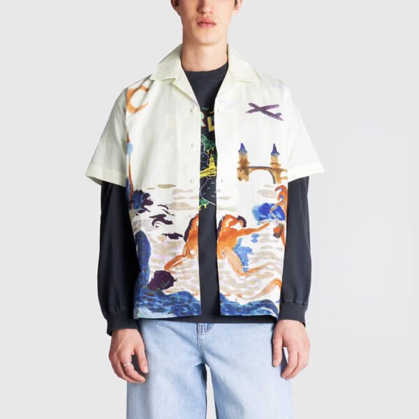 Custom Illustrated Camp Collar Short-Sleeve Shirt - Style 123FBA - product detail view 5 Custom Illustrated Camp Collar Short-Sleeve Shirt - Style 123FBA - product detail view 5