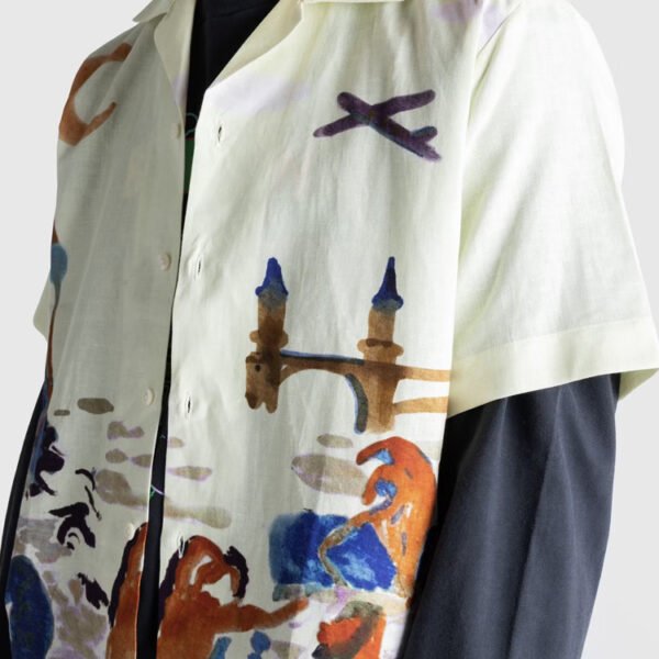Custom Illustrated Camp Collar Short-Sleeve Shirt - Style 123FBA - product detail view 7 Custom Illustrated Camp Collar Short-Sleeve Shirt - Style 123FBA - product detail view 7