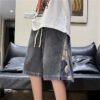 Custom Vintage Wash Denim Shorts With Inset Binding - Style BEAB1F - product detail view 3 Custom Vintage Wash Denim Shorts With Inset Binding - Style BEAB1F - product detail view 3