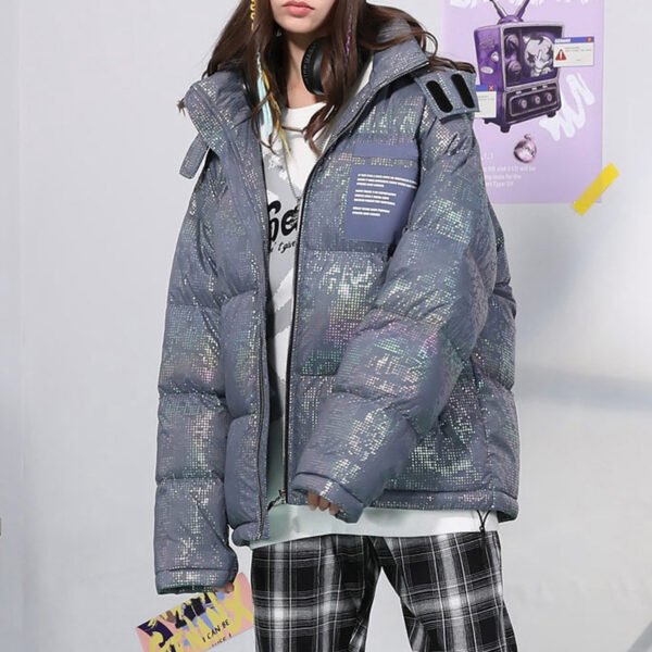 Custom Iridescent Quilted Puffer Jacket FF9F4A5F - Style FF9F4A - product detail view 2 Custom Iridescent Quilted Puffer Jacket FF9F4A5F - Style FF9F4A - product detail view 2