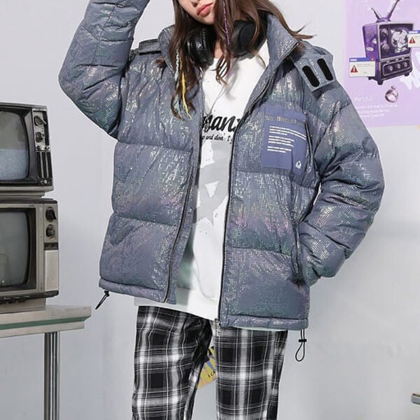 Custom Iridescent Quilted Puffer Jacket FF9F4A5F - Style FF9F4A - product detail view 6 Custom Iridescent Quilted Puffer Jacket FF9F4A5F - Style FF9F4A - product detail view 6