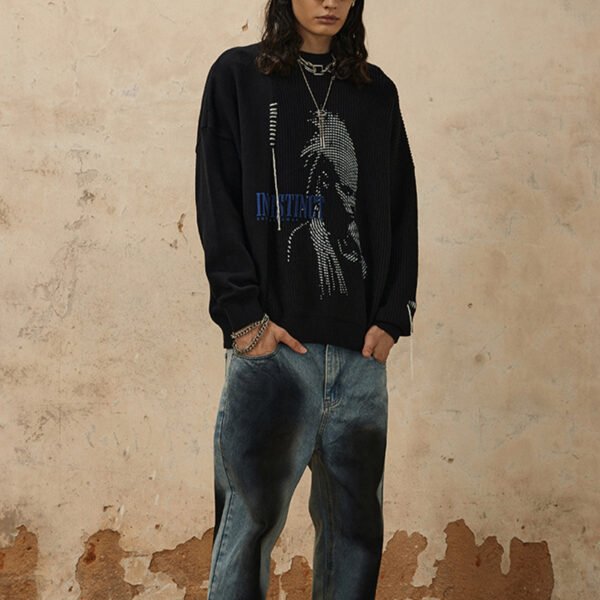 Custom Irregular Graphic Knit Sweater - Style 444EB1 - product detail view 6