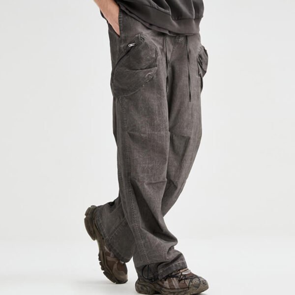 Custom Irregular-Washed Drawcord Cargo Pants - Style 8EF674 - product detail view 3