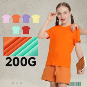 Kids basic crew neck t-shirt in orange