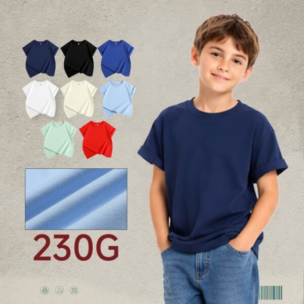 Custom Kids 230 GSM Quick-Dry T-Shirt A18-1 - Style 1AA115 Kids basic crew neck t-shirt in navy blue