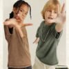 Kids acid wash heavyweight t-shirts