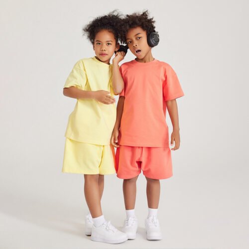 Custom Kids Oversized Heavyweight Cotton T-Shirt - Style 962338 Kids oversized heavyweight cotton t-shirt and shorts set