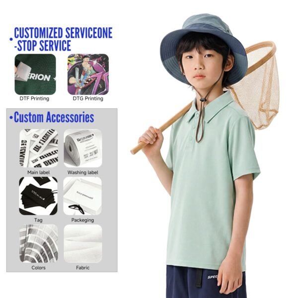 Custom Kids Pique Polo Shirt - Style 3EAD66 Custom Kids Pique Polo Shirt - Style 3EAD66