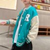 Custom Kids Color-Block Varsity Jacket - Style 0E2500 - product detail view 3