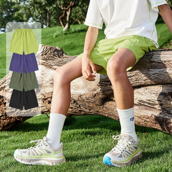 Kids woven shorts with contrast panels in multiple colors