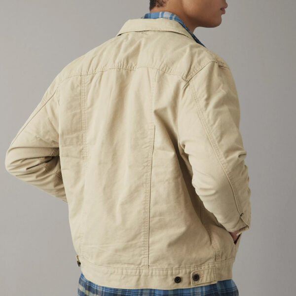 Custom Layered Plaid Collar Overshirt Coat - VW-1999 - Style 1999BA - product detail view 2