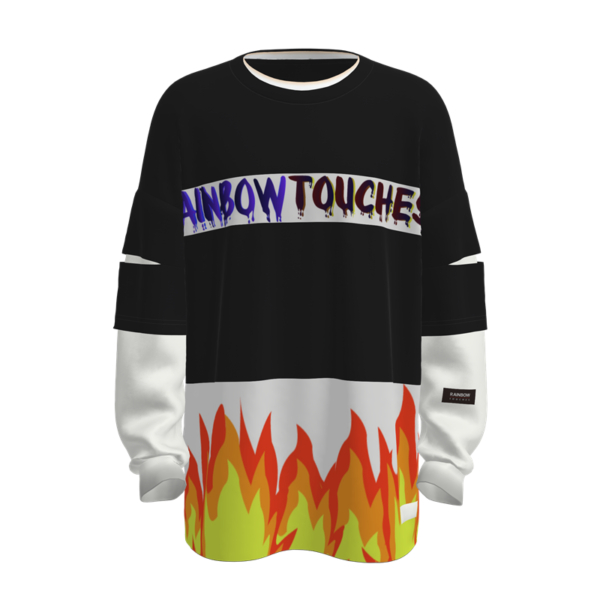 Custom Layered Flame Graphic Long-Sleeve T-Shirt - Style 134C18 - product detail view 3 Custom Layered Flame Graphic Long-Sleeve T-Shirt - Style 134C18 - product detail view 3