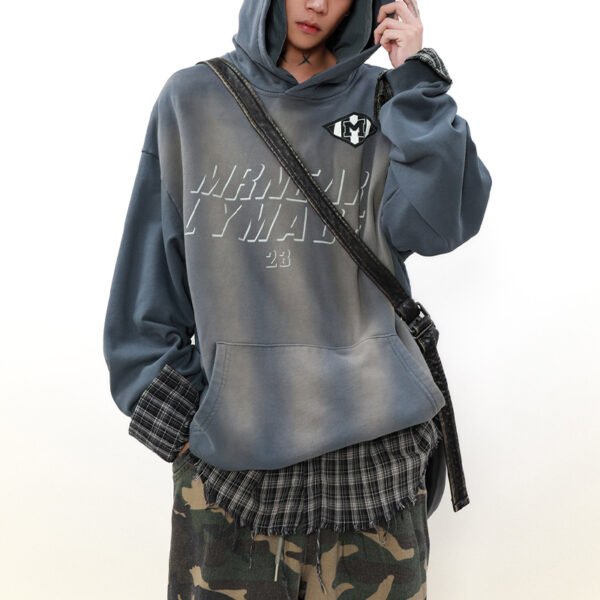 Custom Washed Layered-Look Pullover Hoodie 8148422 - Style F7A09D Custom Washed Layered-Look Pullover Hoodie 8148422 - Style F7A09D