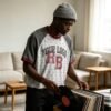 Custom Distressed Layered Raglan Cropped T-Shirt - Style 4A6F98 - product detail view 5