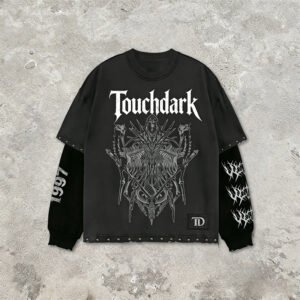 Custom Layered Stud Detail Graphic T-Shirt - Style 125EAF