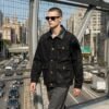 Custom Leather Collar Canvas Utility Jacket - Style 5E2A9B - product detail view 8 Custom Leather Collar Canvas Utility Jacket - Style 5E2A9B - product detail view 8