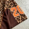 Custom Leopard Applique Oversized Polo Shirt | - Style 3BF40A Oversized polo shirt with leopard print and orange number 20 applique