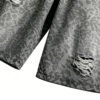 Custom Leopard Distressed Cropped Denim Jeans - Style 304A27 - product detail view 4 Custom Leopard Distressed Cropped Denim Jeans - Style 304A27 - product detail view 4