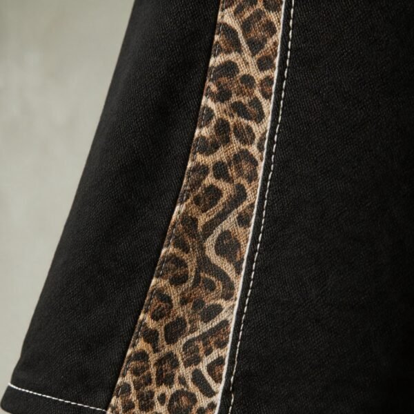 Custom Leopard Panel Flare Capri Jeans - Style 732CE2 - product detail view 3 Custom Leopard Panel Flare Capri Jeans - Style 732CE2 - product detail view 3