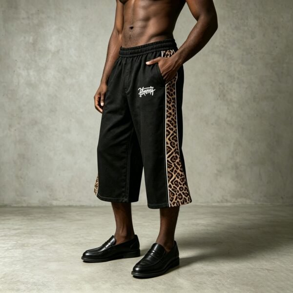 Custom Leopard Panel Flare Capri Jeans - Style 732CE2 - product detail view 5 Custom Leopard Panel Flare Capri Jeans - Style 732CE2 - product detail view 5