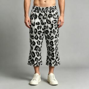 Custom Leopard Print Cropped Drawstring Pants - Style 482CA0