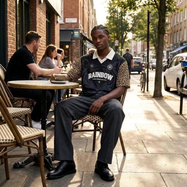 Custom Leopard Sleeve Polo Streetwear Jersey - Style A704FA - product detail view 4