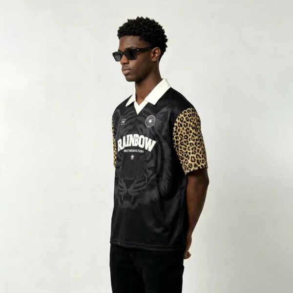 Custom Leopard Sleeve Polo Streetwear Jersey - Style A704FA - product detail view 6