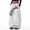 Custom Vintage Letter Print Wide-Leg Sweatpants - Style 1D6BFA - product detail view 6 Custom Vintage Letter Print Wide-Leg Sweatpants - Style 1D6BFA - product detail view 6