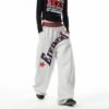 Custom Vintage Letter Print Wide-Leg Sweatpants - Style 1D6BFA - product detail view 8 Custom Vintage Letter Print Wide-Leg Sweatpants - Style 1D6BFA - product detail view 8