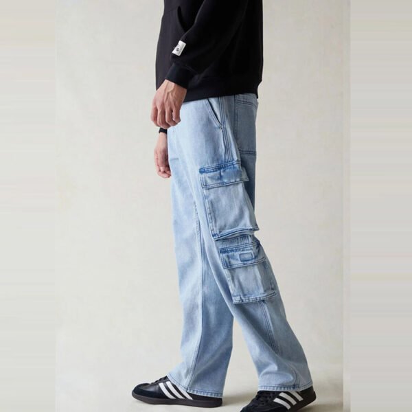 Custom Light Blue Multi-Pocket Utility Pants - Style CFD3E3 - product detail view 5