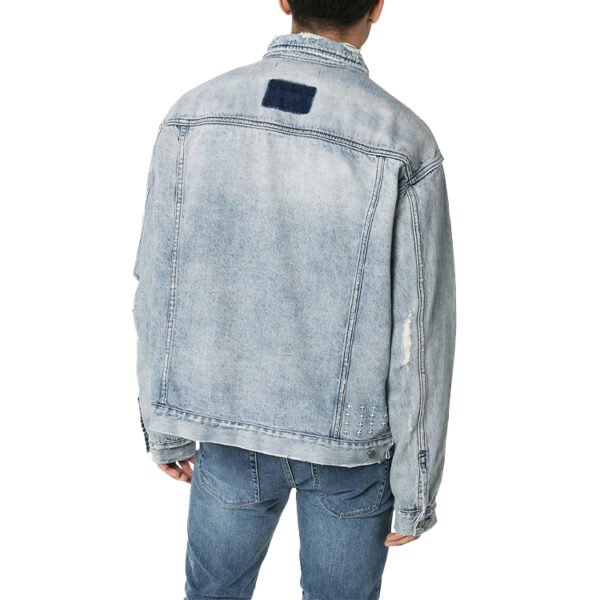 Custom Light-Wash Relaxed Denim Jacket - Style F52F47 - product detail view 3 Custom Light-Wash Relaxed Denim Jacket - Style F52F47 - product detail view 3