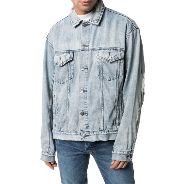 Custom Light-Wash Relaxed Denim Jacket - Style F52F47 - product detail view 5 Custom Light-Wash Relaxed Denim Jacket - Style F52F47 - product detail view 5
